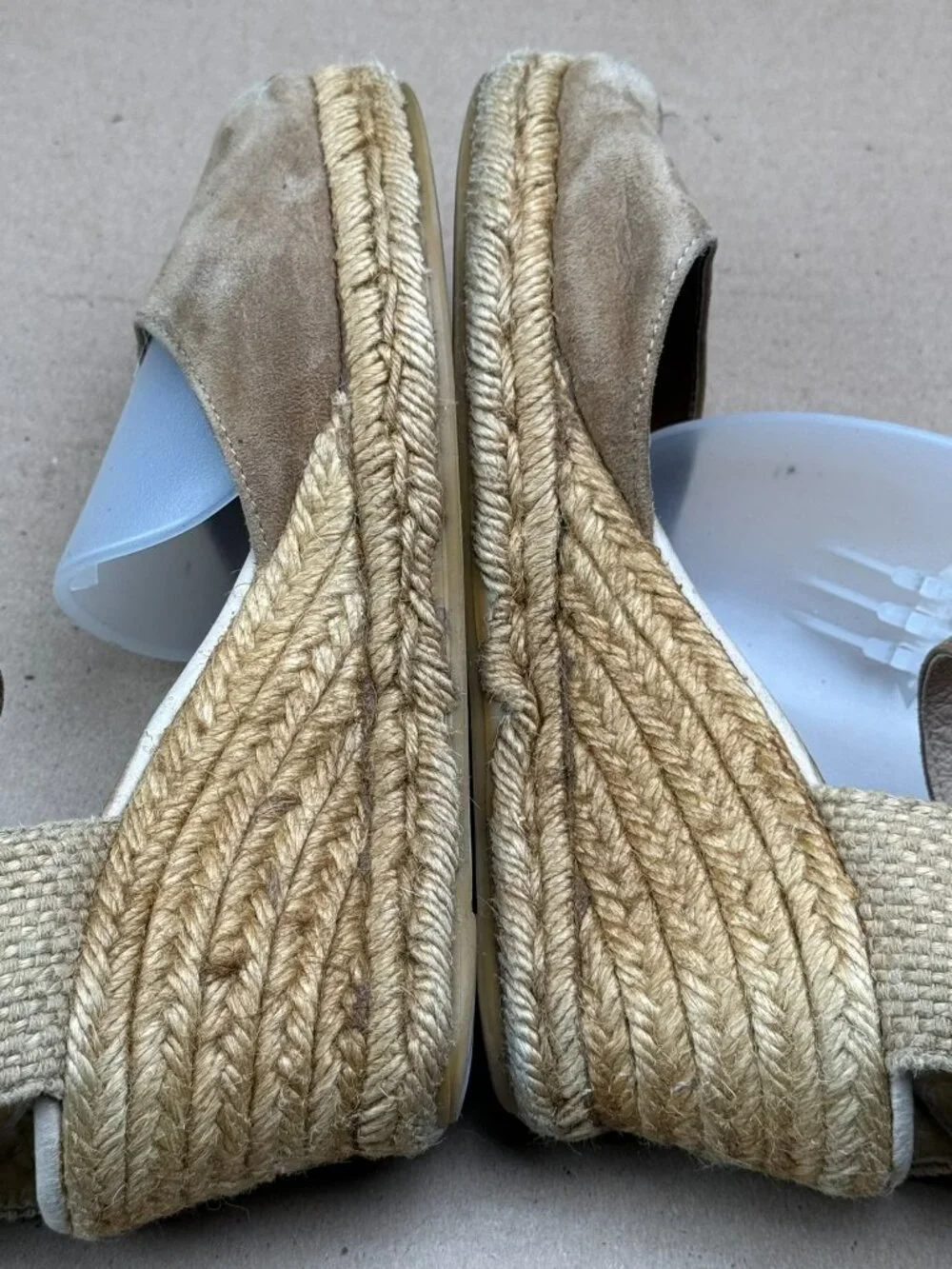 Women's Castañer Made in Spain Suede Wedge Espadrilles Size 7.5 Damage